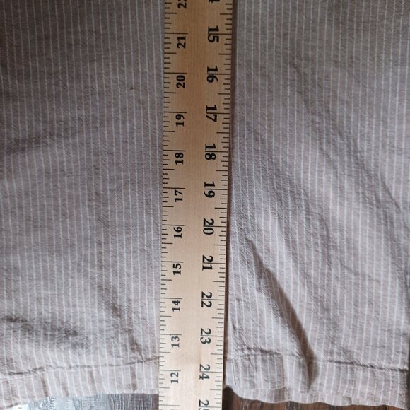 Cupio Wide Leg Pants Womens Large Linen Blend Pink Striped Lagenlook Baggy - Picture 10 of 11